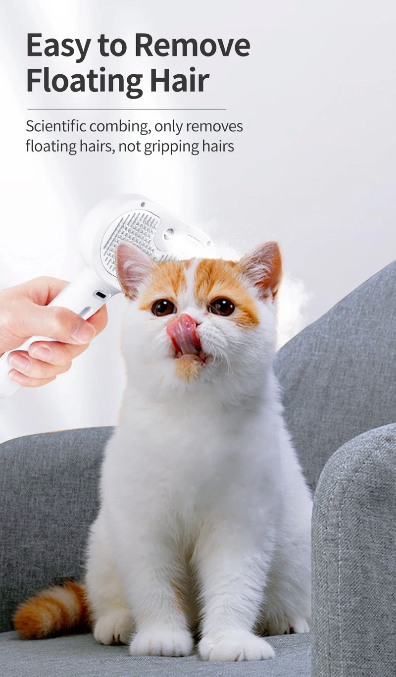 ROJECO Pet Spray Hair Comb Professional Electric Hair Straightener Comb Brush For Cat Pet Massage Comb Steam Brush For Hair Care