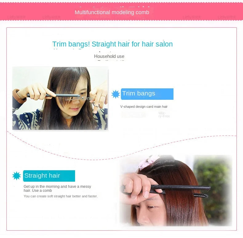 1PC Useful Hair Straighten Salon Comb Hairdressing Smooth Tool Hold Tongs Hair Styling Tools for Women Hair Brush Straightener