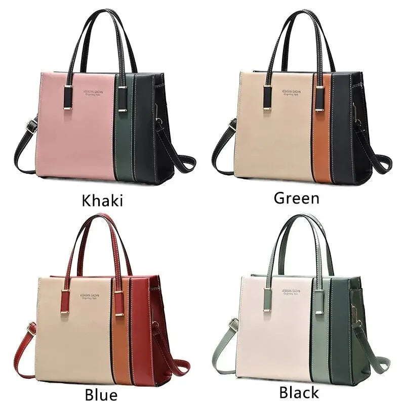 Patchwork Handbags For Women Adjustable Strap Top Handle Bag Large Capacity Totes Shoulder Bags Fashion Crossbody Bags Work Gift