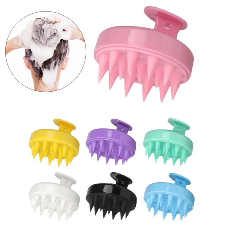 Silicone Shampoo Brush Head Scalp Massage Comb Hair Washing Comb Body Massage Brush Bath Shower Brush Salon Hairdressing Tool