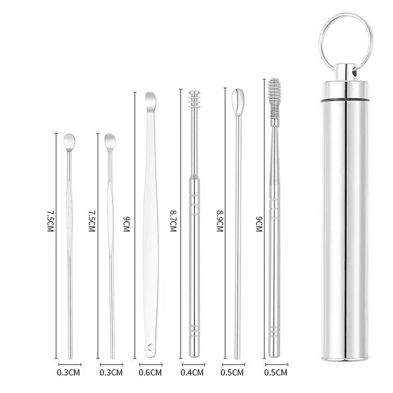 Ear Cleaner Set Earpick Ear Wax Remover Ear Spoon Curette Ear Cleaning Spiral Earpick Easy Earwax Removal Ear Cleaner Kit Gadget