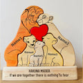Art Wooden Family Puzzle Personalized Name Puzzle Wooden Lion Puzzle Home Decor Warm Gift for Kid Mother Christmas Decorations
