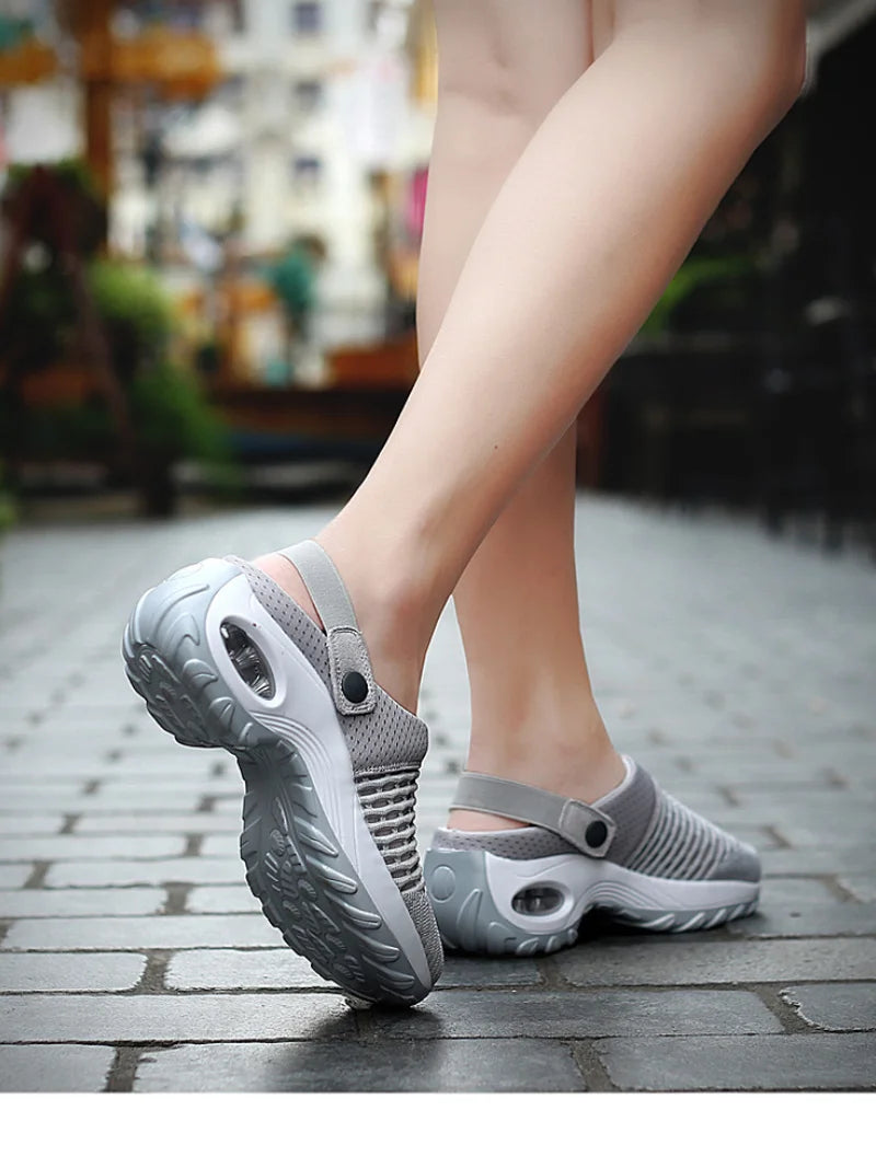 2022 New Women Shoes Casual Increase Cushion Sandals Non-slip Platform Sandal For Women Breathable Mesh Outdoor Walking Slippers