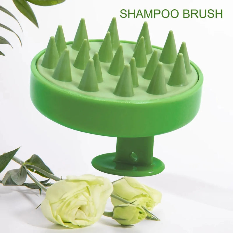 Silicone Shampoo Scalp Hair Massager Head Body Scalp Massage Brush Scalp Massage Brush Comb Magic Handle Brush Spa Massage Brush