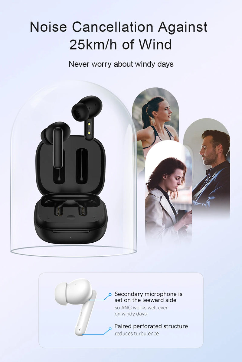 QCY T13 ANC Earphone Bluetooth 5.3 Active Noise Cancellation -28dB Wireless Headphone Fast Charge Earbuds 0.068' Low Latency