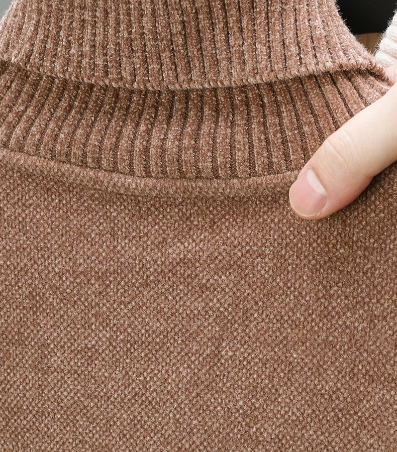 Luxury brand sweater men's high neck designer new trend R embroidery casual Korean top winter plush thick warm knitted pullover