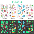 Luminous Tattoo 5 10pcs/Set Temporary Tattoos Mermaid Licorne Children Stickers for Kids Pokemon Tattoo Tattoo for Kids Unicorn