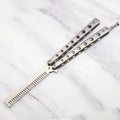 1pcs Stainless Steel Foldable Automatic Combs Knife Brushes Hair Trimmer Comb Brush Accessories butterfly Mens Pocket Knife Comb
