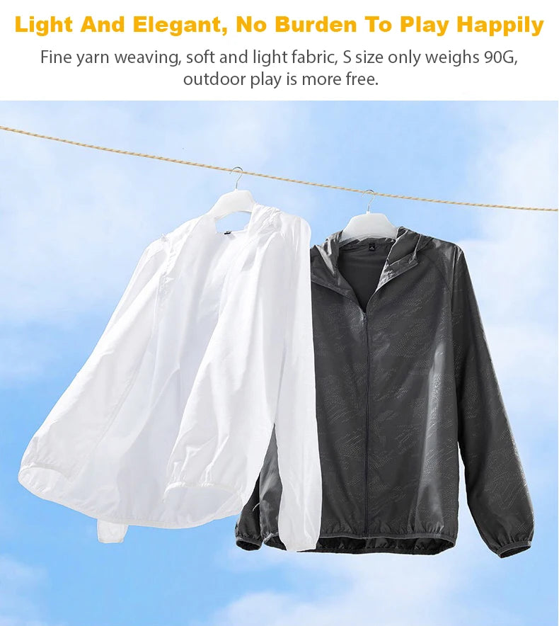 JNLN Men Women Waterproof Hiking Jackets Quick Dry Camping Windbreaker Unisex Outdoor Trekking Raincoat Anti UV Packable Clothes