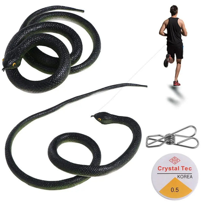 Simulation Snake Snake Prank Large Realistic Scary Tricky Toy with String Clip Practical Joke Fake Snake Model Kids Toy