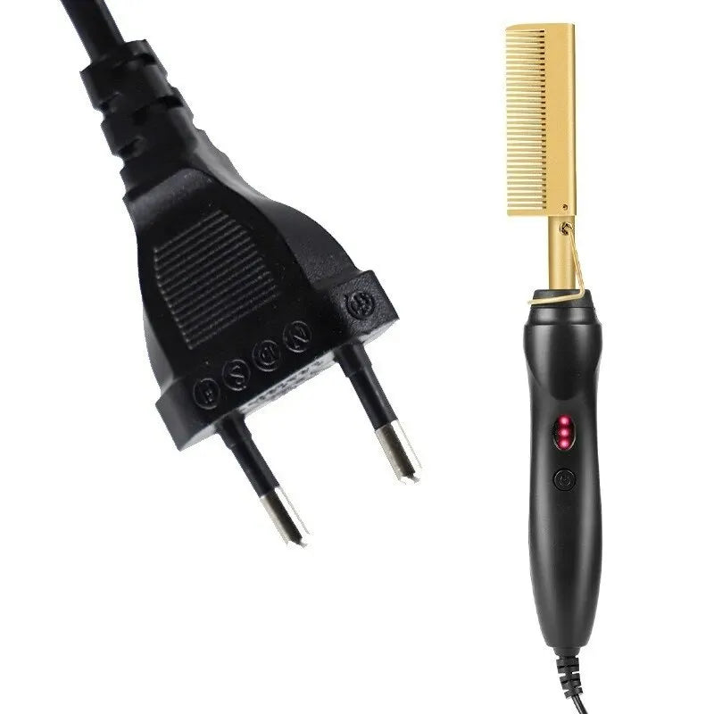 New Multi-functional Electric Copper Hair Straightener Household Hair Straightener Comb Perm Rod Curling and Straightener Rod Wo