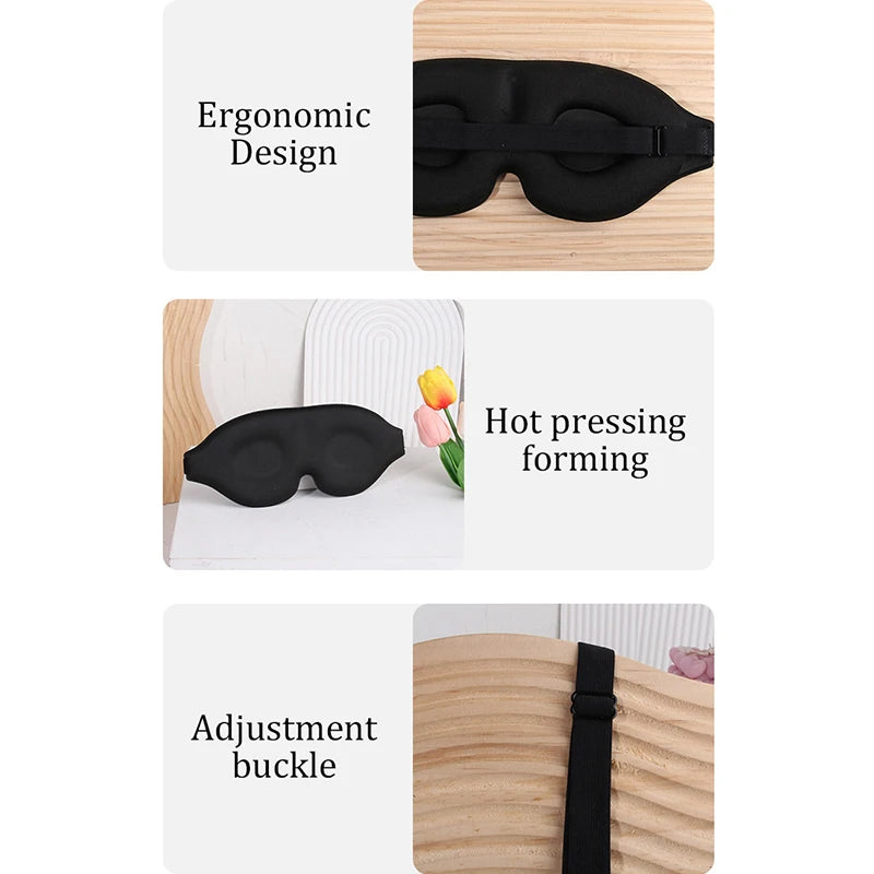 3D Mask For Sleep Eye Mask Lights Blockout Soft Padded Sleeping Fabric Cover Shade Blindfold Eyepatch