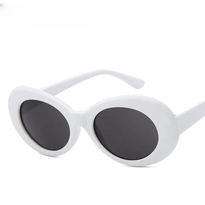 Punk Female Clout Goggles Kurt Cobain Eyeglasses Men Oval Sunglasses Women Unisex Hip Pop Sun Glasses Lady Oculos UV400 2024 New