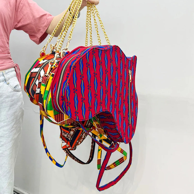 Fashion Bag Woman Inclined Bag African Map Bag High Quality Ankara Bag Traditional Print Bag Cotton Wax Print Material Lady Bag