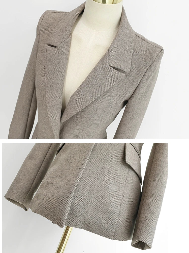 Korean Fashion Women Blazer 3 Pcs Vintage Long Sleeve Suit Jackets Vest and Straight Pants Suit Female Chic Business Outfits New