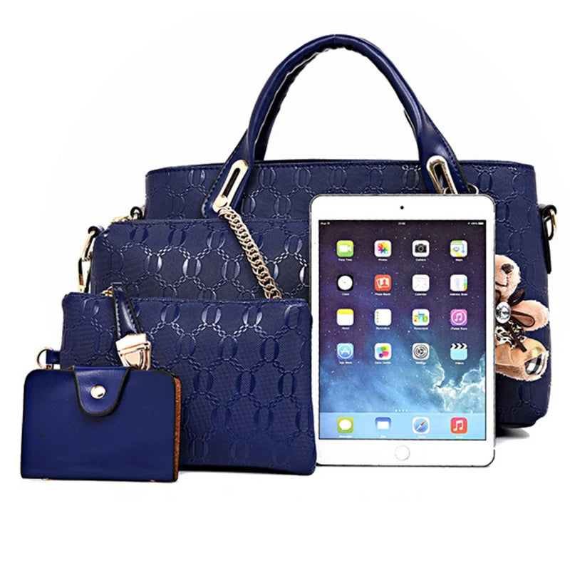 Famous designer  luxury brands women bag set good quality medium women handbag set  new women shoulder bag 4 piece Set