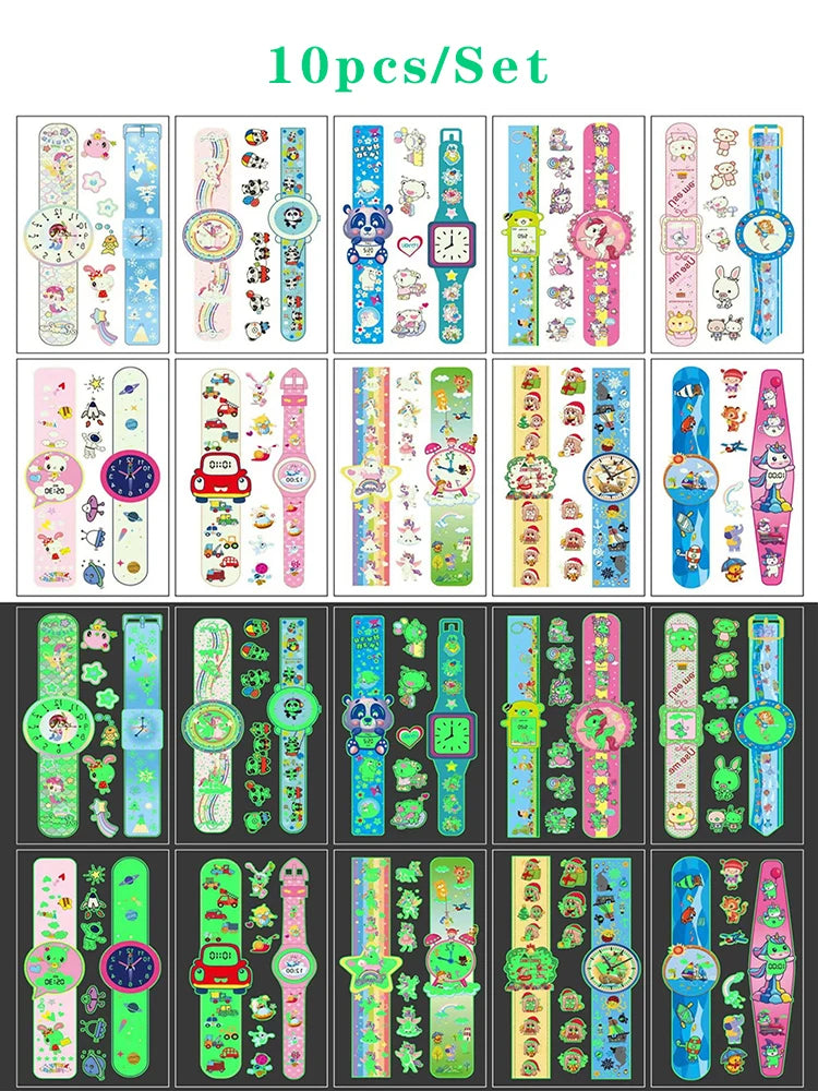 Luminous Tattoo 5 10pcs/Set Temporary Tattoos Mermaid Licorne Children Stickers for Kids Pokemon Tattoo Tattoo for Kids Unicorn