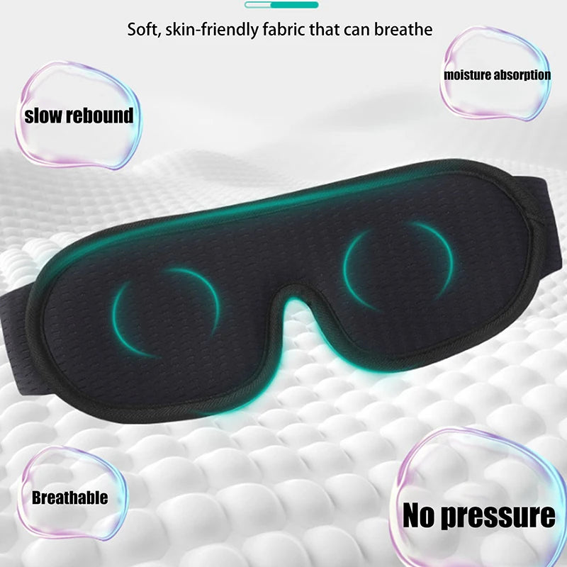 1Pcs 3D Mask For Sleep Eye Mask Lights Blockout Soft Padded Sleeping Fabric Cover Shade Blindfold Eyepatch