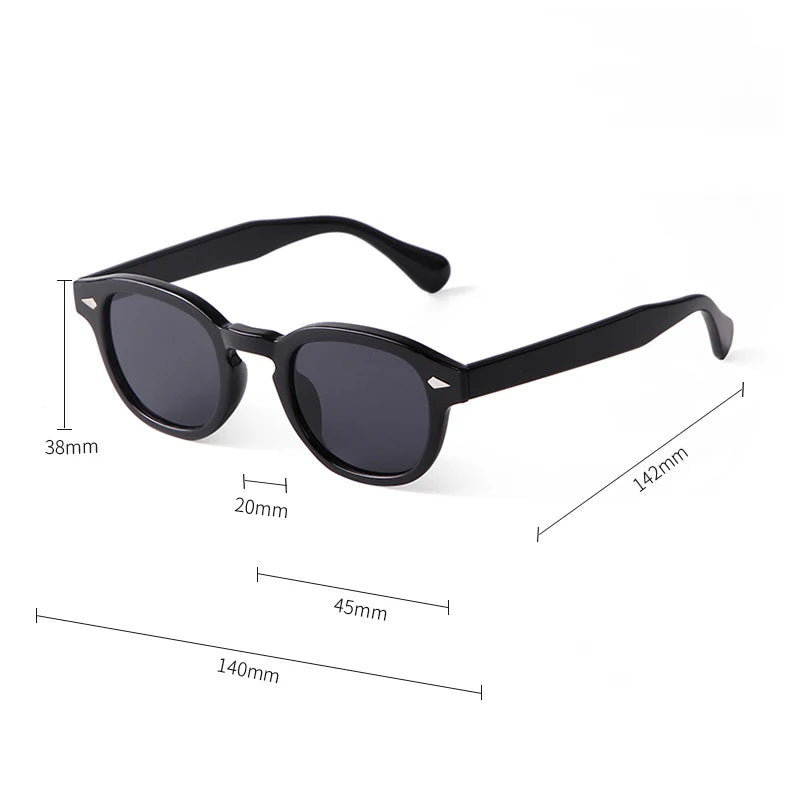 Vintage Tortoise Shell Round Sunglasses Women Men 2024 Brand Design Retro Rivet Yellow Blue Lens Square Sun Glasses Female UV400