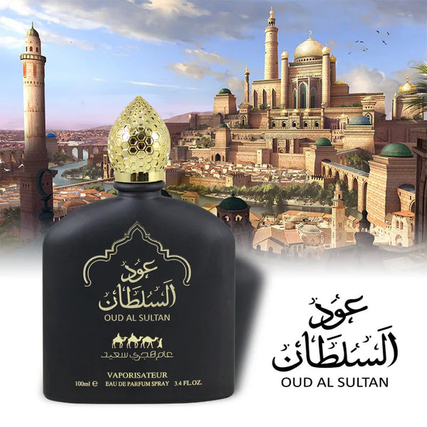 100ML 3.4FL.OZ OUD AL SULTAN Arabian Perfume Unisex Strong Fragrance Fruity Floral Women&Men's Eau de Parfum Long Lasting