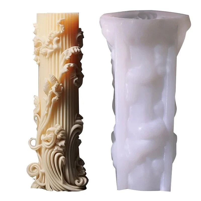 Candle Silicone Mold European Style Cylindrical Aromatherapy DIY Minimalist Column Gift Expanding Stone Customized Grinding Tool
