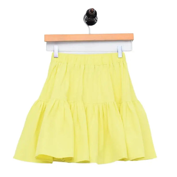 2024 Summer Korean style Ruffles Skirts High street fashion Women Mini Skirt sweet girl cotton linen Skirt black white yellow