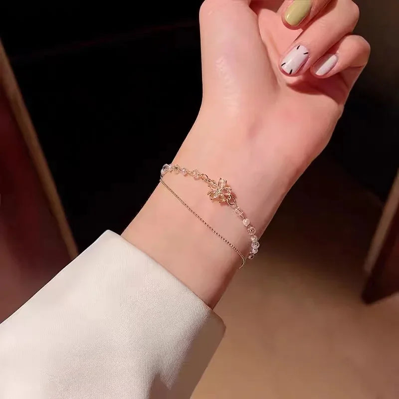 4Pcs/Set Fashion Snake Green Gemstone Bangle Rhinestone Full Metal Bracelet For Women Birthday Party Christmas Gift Jewerly