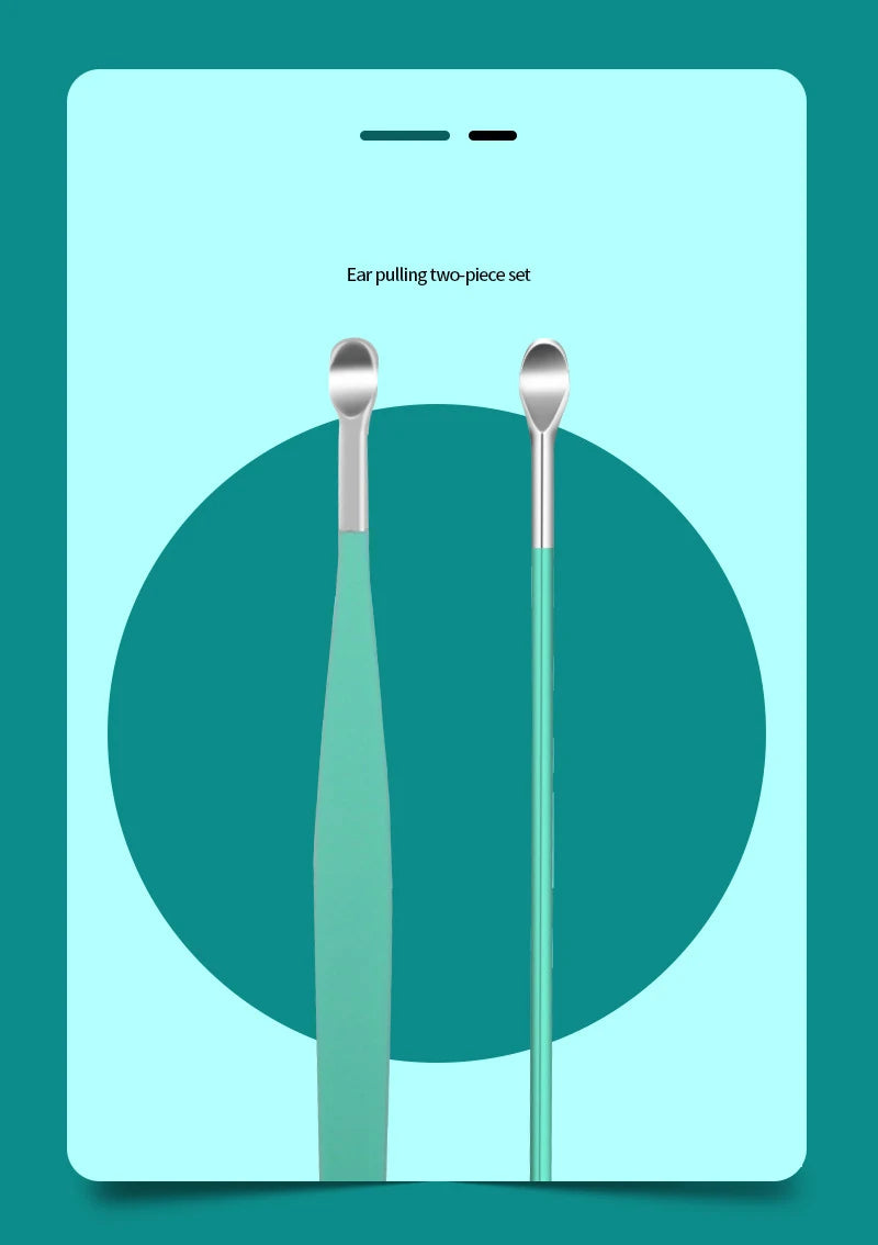 Ear Cleaner Set Earpick Ear Wax Remover Ear Spoon Curette Ear Cleaning Spiral Earpick Easy Earwax Removal Ear Cleaner Kit Gadget