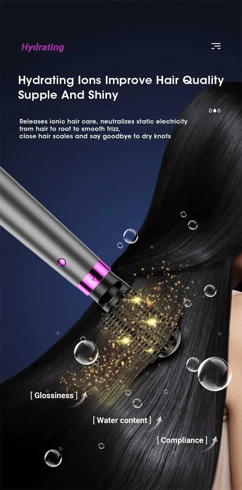 2025 Electric Hair Dryer 5in1 Multifunctional Hair Straightener Negative Ion Hair Care Curler Blow Dryer Styling Set Strong Wind