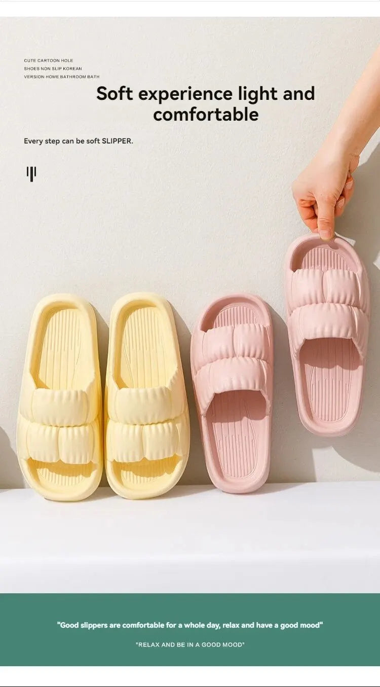 Soft Bottom Slippers for Women Home Bathroom Home Bath Non-slip Couple Summer Sandals for Men Summer Wear Comfortable