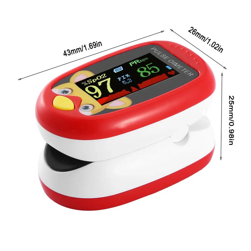 Rechargeable Child Finger Pulse Oximeter TFT Display Strap Lanyard Blood Oxygen Saturation Meter Children Kids Oximetro SPO2