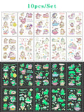 Luminous Tattoo 5 10pcs/Set Temporary Tattoos Mermaid Licorne Children Stickers for Kids Pokemon Tattoo Tattoo for Kids Unicorn