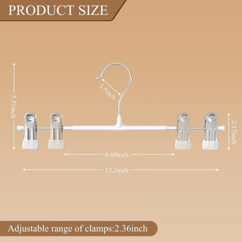 Pants Hangers with Clips 5/10Pack Adjustable SkirtHangers for Women Non-Slip Trousers Hanger for Jeans Clothes Hangers for Pants