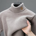 Luxury brand sweater men's high neck designer new trend R embroidery casual Korean top winter plush thick warm knitted pullover