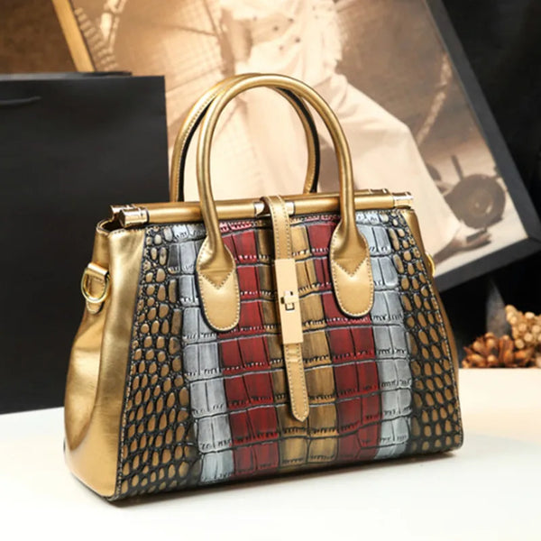 Genuine leather high quality bag women handbags 2021 new mother portable shoulder messenger bag Crocodile pattern tote bags