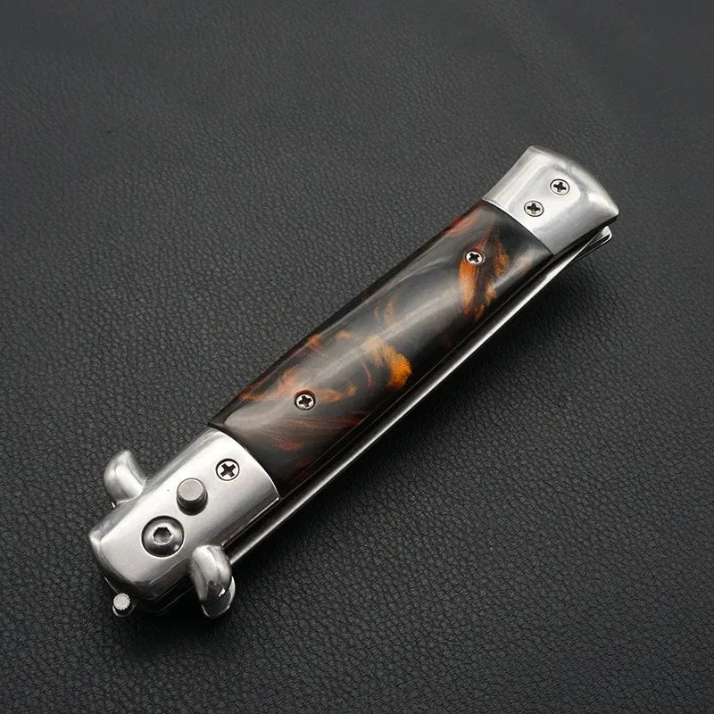 1pcs Stainless Steel Foldable Automatic Combs Knife Brushes Hair Trimmer Comb Brush Accessories butterfly Mens Pocket Knife Comb