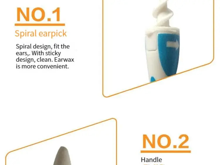 Spiral Ear Oil Remover Portable Soft Ear Oil Remover For Adults And Children Ear Wax Cleaning Tool 16 Head Ear Wax Cleaning Tool