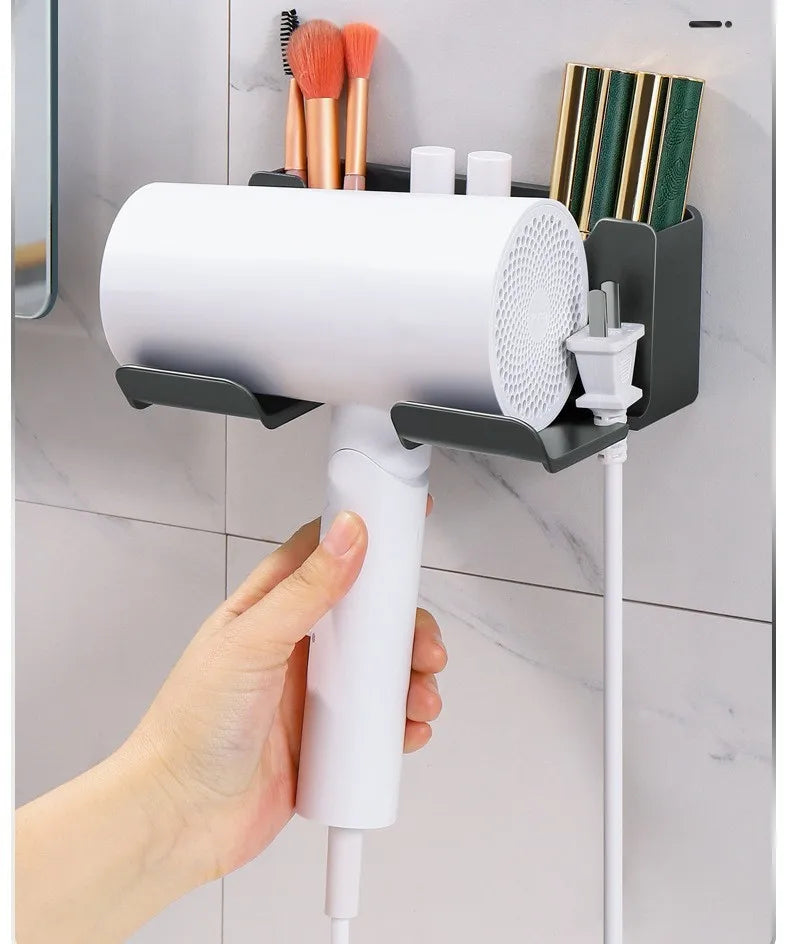 Hair Dryer Holder Wall Dryer Cradle Straightener Stand Hairdryer Organizer Box Toilet Blower Holder Shelf Bathroom Accessories