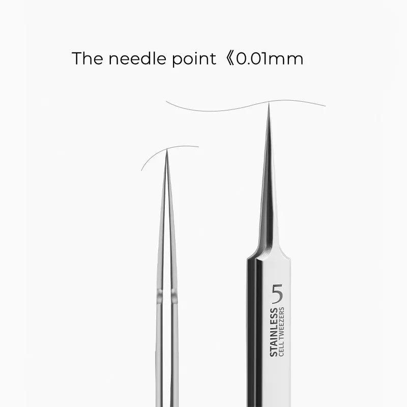 German Ultra-fine No. 5 Cell Pimples Blackhead Clip Tweezers Beauty Salon Special Scraping & Closing Artifact Acne Needle Tools