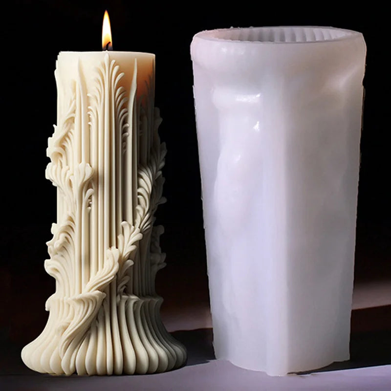 Candle Silicone Mold European Style Cylindrical Aromatherapy DIY Minimalist Column Gift Expanding Stone Customized Grinding Tool