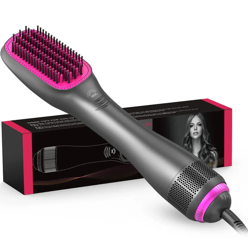 Hair Dryer Brush 3 In 1 Hot-Air Brushes 1200 W Powerful Ceramic Tourmaline Ionic Hair Straightener for All Hair Types electric
