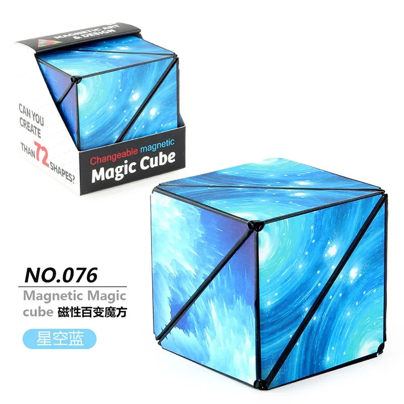 Variety Geometric Changeable Magnetic Magic Cube Anti Stress 3D Hand Flip Puzzle Cube Kids Stress Reliever Fidget Toy