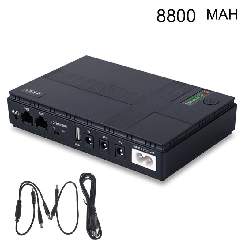 Mini Portable UPS 5V, 9V, 12V Uninterruptible Power Supply Multipurpose Mini UPS Battery Backup For Wifi IP Cam