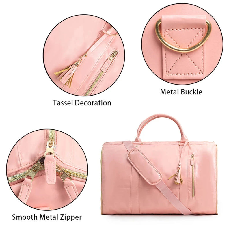 Buylor Large Capacity Travel Duffle Bag Women's Handbag Foldable Suitbag Waterproof Clothes Totes Gym Bag Outdoor Fitness Bags