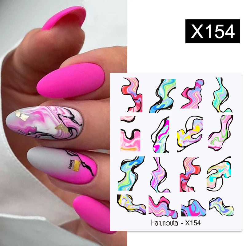 Harunouta 1 Sheet Nail Water Decals Transfer Lavender Spring Flower Leaves Nail Art Stickers Nail Art Manicure DIY