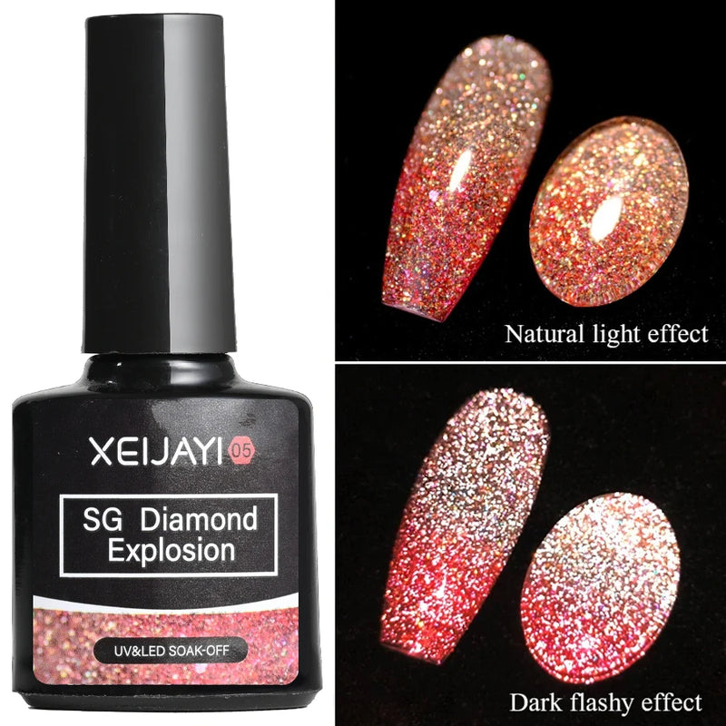 5/7/8ml Super-Bright Metallic Painting Liner Gel Polish Silver/Gold/Rose Mirror Gel Nail Polish Semi Permanent UV Nail Art Verni