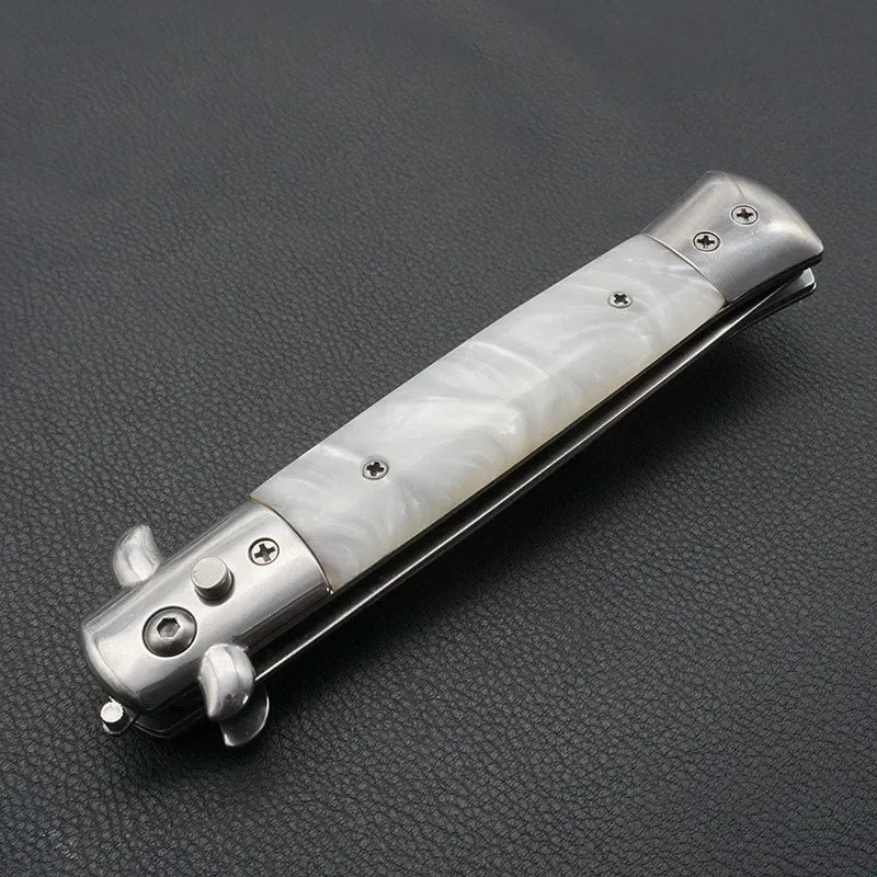1pcs Stainless Steel Foldable Automatic Combs Knife Brushes Hair Trimmer Comb Brush Accessories butterfly Mens Pocket Knife Comb