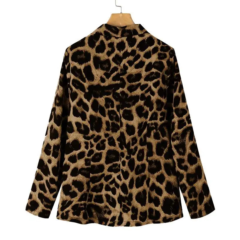 ZANZEA Oversized Button Up Outwears Women OL Blazer Fashion Ladies Office Suits 2023 Spring Summer Female Leopard Lapel Coats