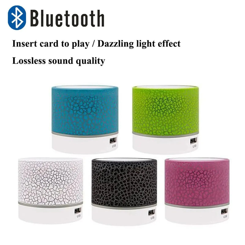 New Mini Portable Car Audio A9 Dazzling Crack LED Wireless Bluetooth Subwoofer Speaker TF Card