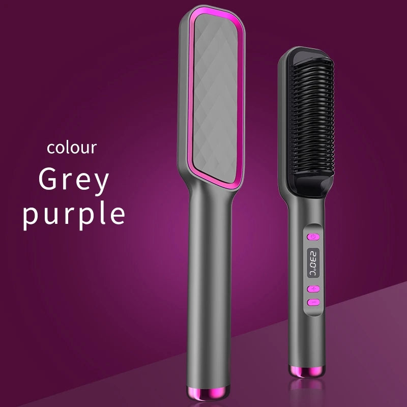 Electric Multifunctional Straight Hair Straightener Comb Hot Comb Negative Ion Anti-Scalding Styling Tool Straightening Brush